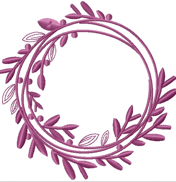 Laurel Wreath for monogram / Monogram frame machine embroidery design 