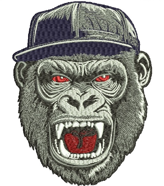 Angry gorilla in a cap Machine Embroidery Designs, instantly download29052025