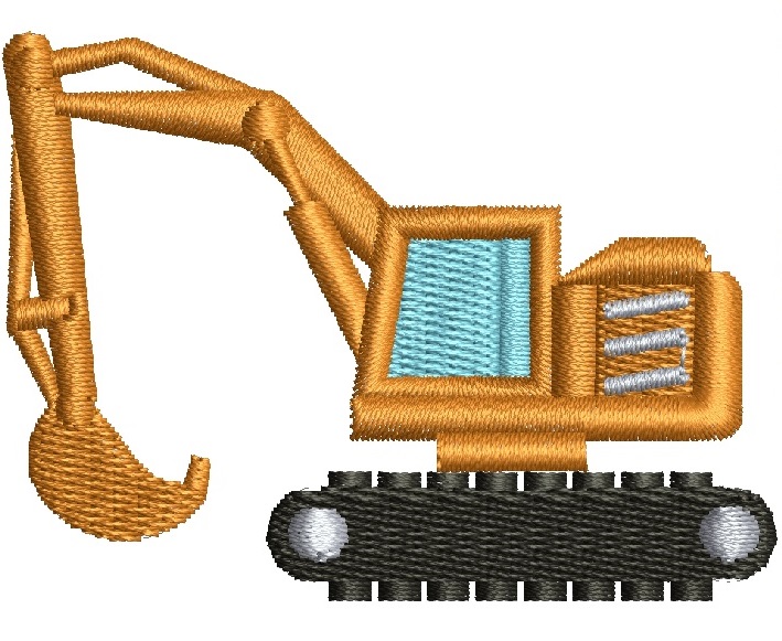Excavator design machine embroidery design 