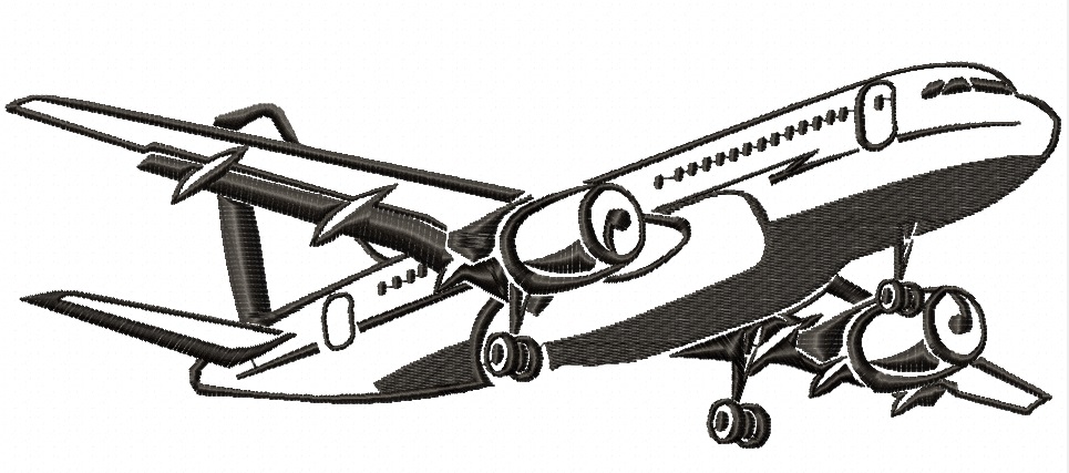 Airplane / aircraft Machine Embroidery Design 