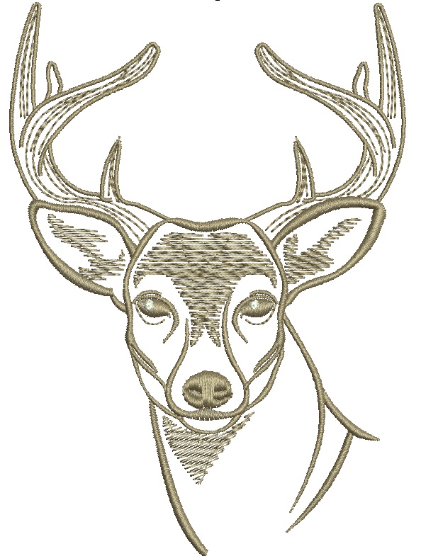 deer head with antlers INSTANT DOWNLOAD  - Machine Embroidery Design 