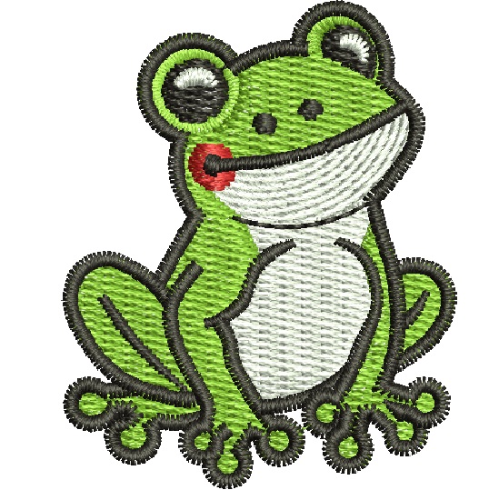 Frog  Embroidery Machine Embroidery Design, Instant Download 