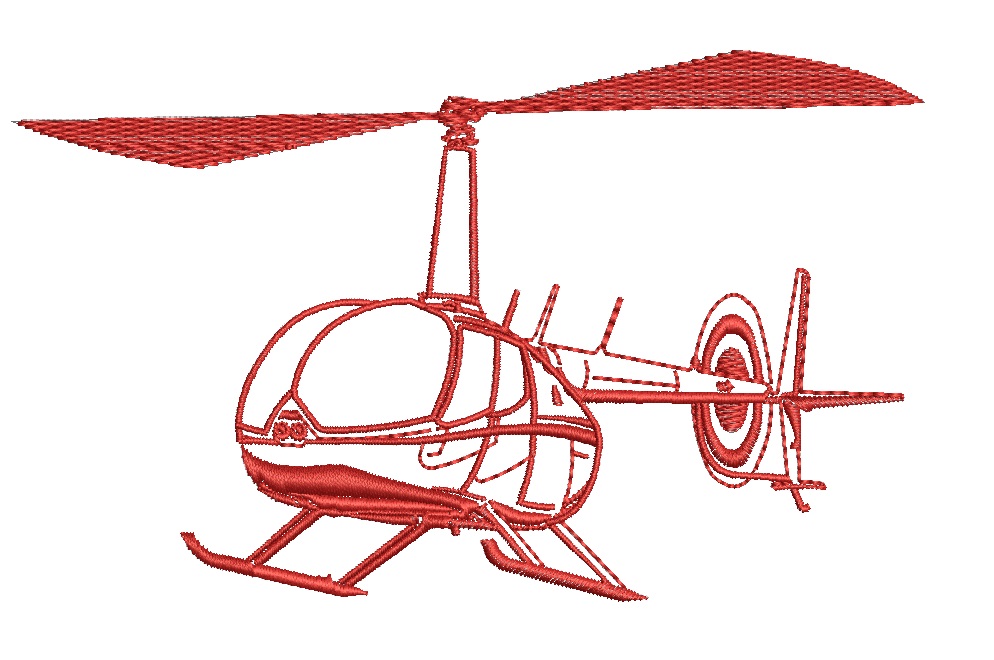 Helicopter Machine Embroidery Design instantly download 