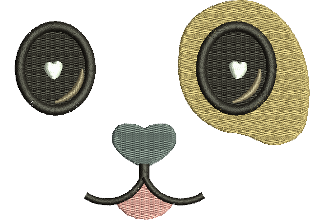 Puppy Dog Face Spot Dog Doll Face Machine Embroidery Design  Instant Download 