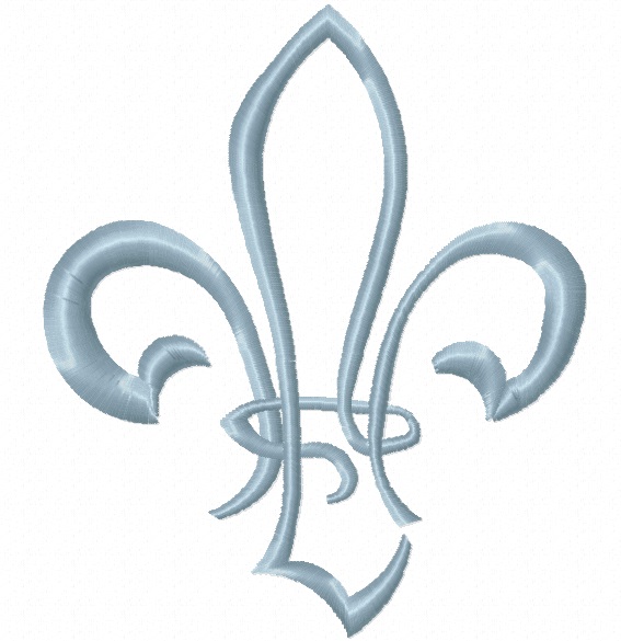 Fleur de lis  machine embroidery design, instantly download 