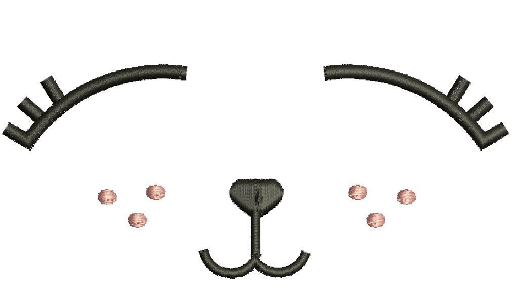 Cute bunny rabbit doll eyes Machine embroidery design 06062025