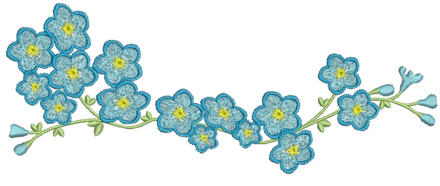 Bouquet of forget-me-nots Machine Embroidery Design 