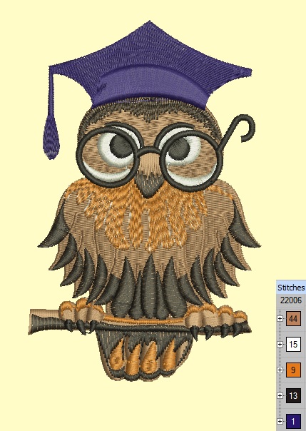 Teacher Owl  Machine Embroidery Design 