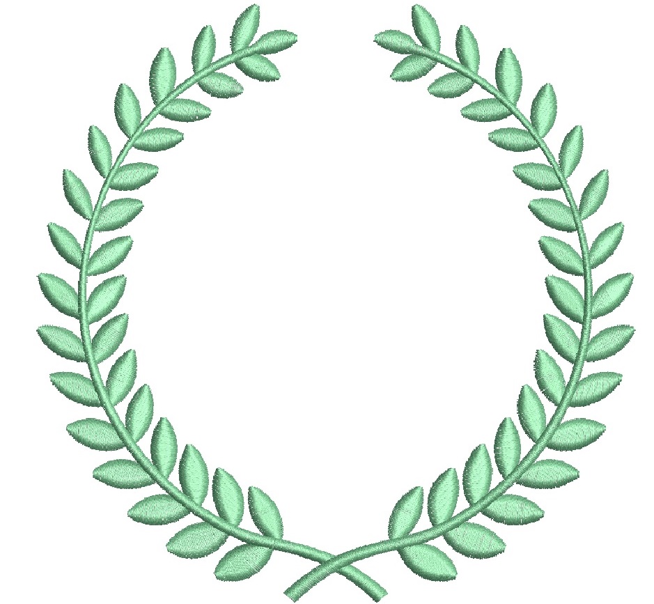 Laurel wreath  embroidery design -   4 sizes - instantly download 