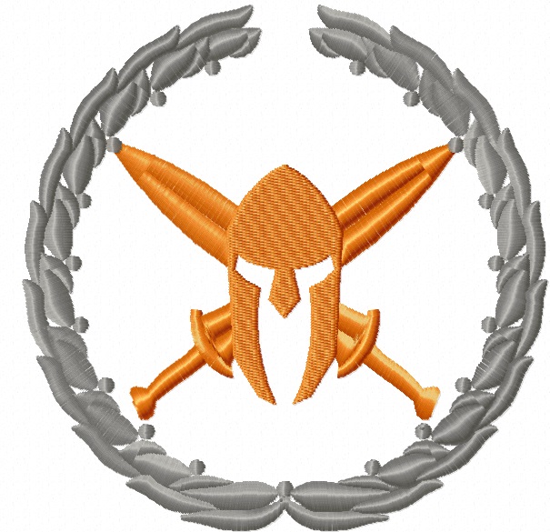 Spartan, shield, swords and laurel wreath Machine Embroidery Design  