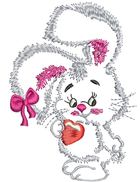 Bunny embroidery design, instant download 
