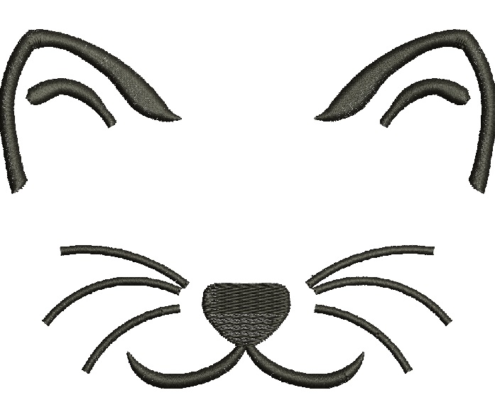 Cat muzzle machine embroidery design 