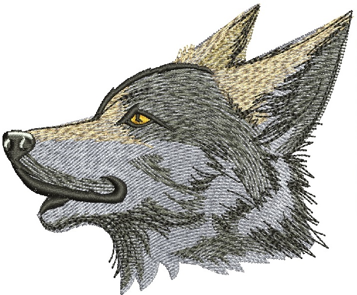 Wolf machine embroidery design 