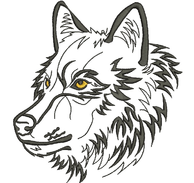 Wolf Machine Embroidery Design 