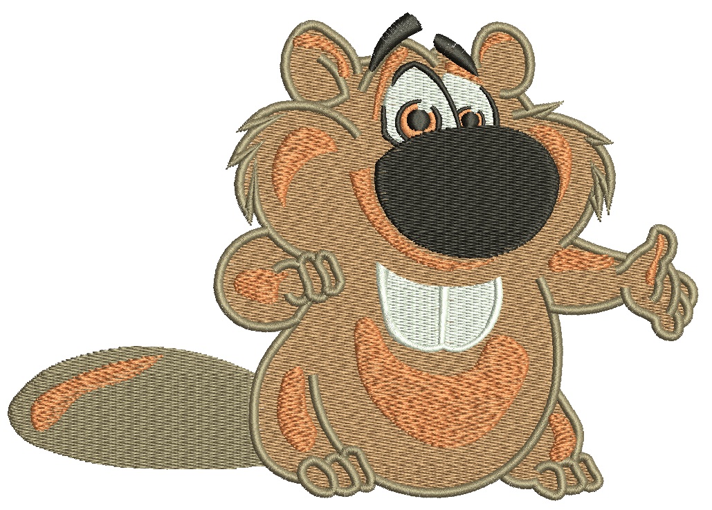 Beaver machine embroidery design 