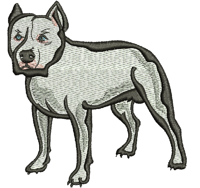 Pitbull machine embroidery design  