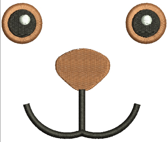 Set of designs: muzzle, inscription, traces – machine embroidery designs 
