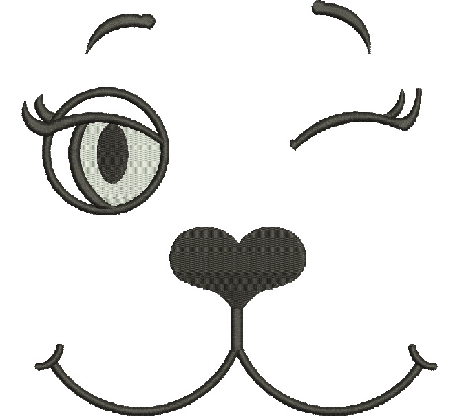 Toy face big sizes doll muzzle machine embroidery design 