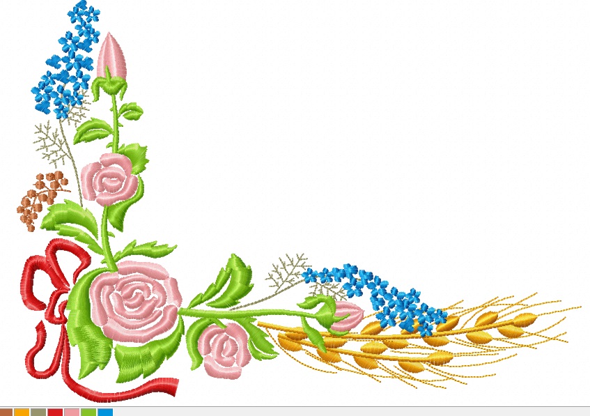 Rustic Wedding Flower Corner Machine Embroidery Design 