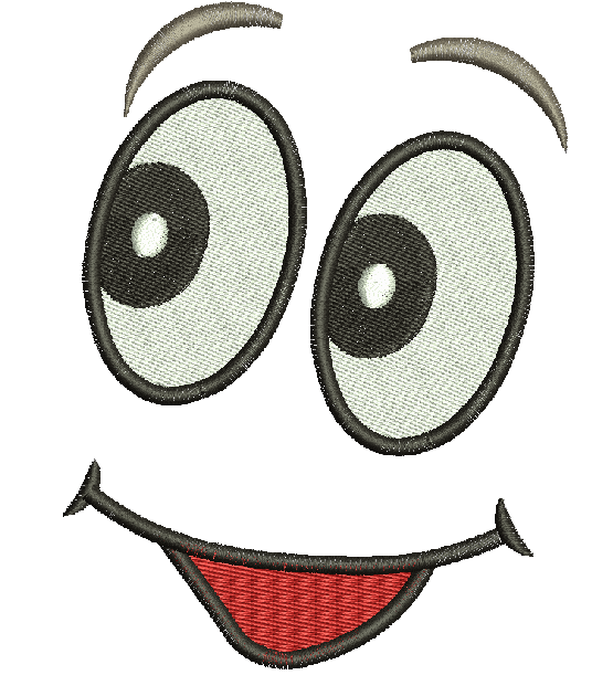 Toy doll face with a smile muzzle for embroidery on clothes or dolls 