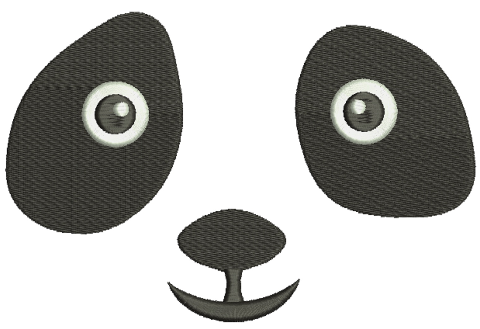 Panda face, eyes and nose machine embroidery design 