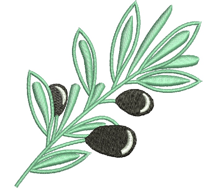 Olive branch  machine embroidery design 