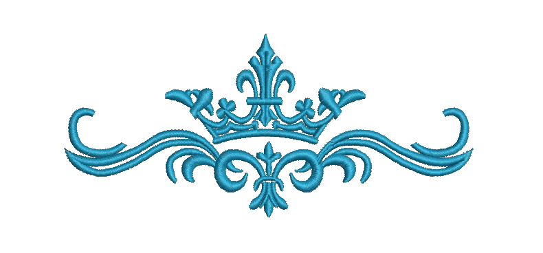 Pattern and crown machine embroidery design 