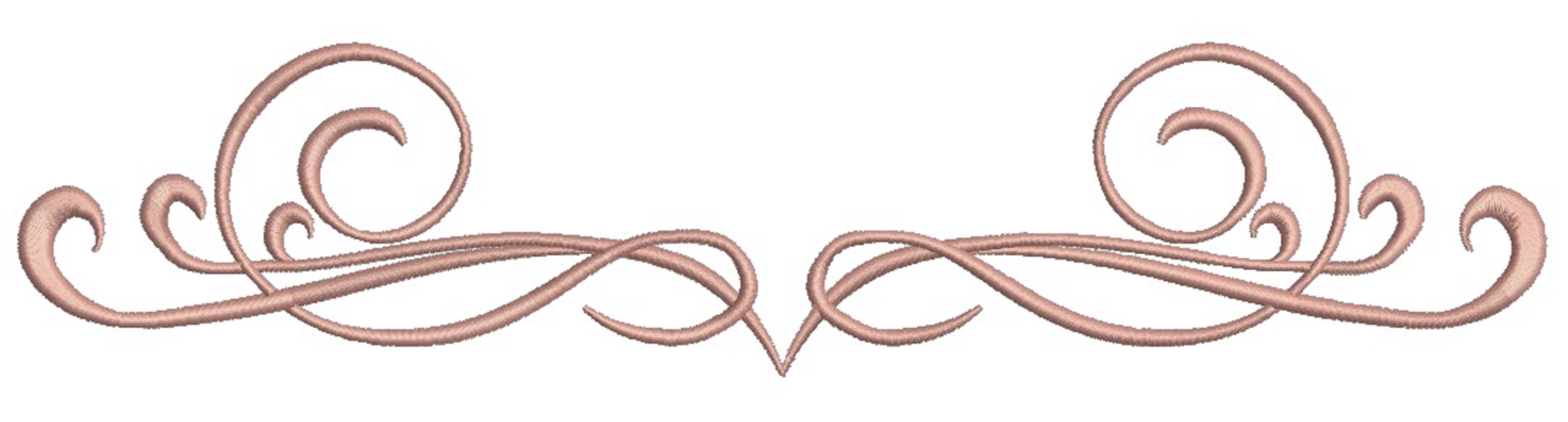 Delicate ornamental swirl machine embroidery design  