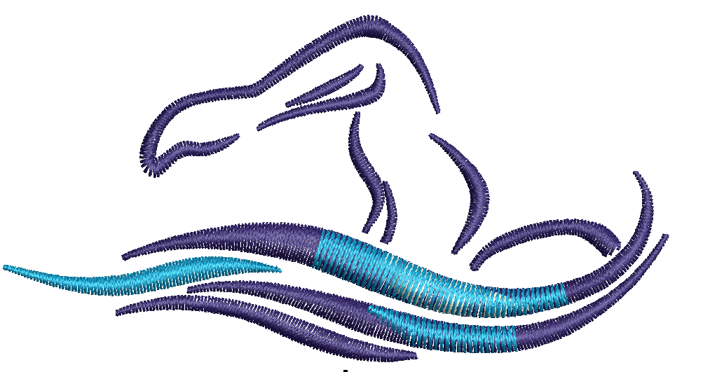 Swimmer machine embroidery design  
