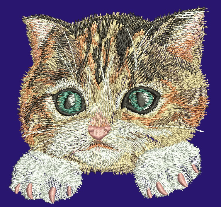 Cat for pocket machine embroidery design