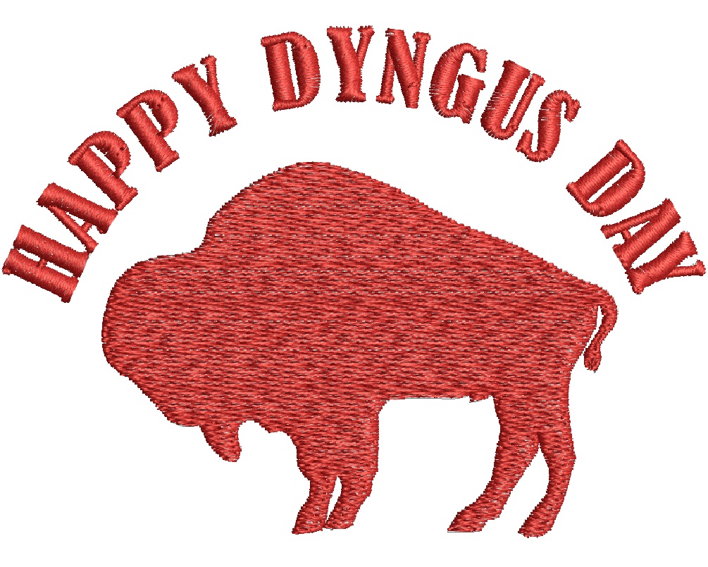 Bison silhouette Happy Dyngus Day machine embroidery design  