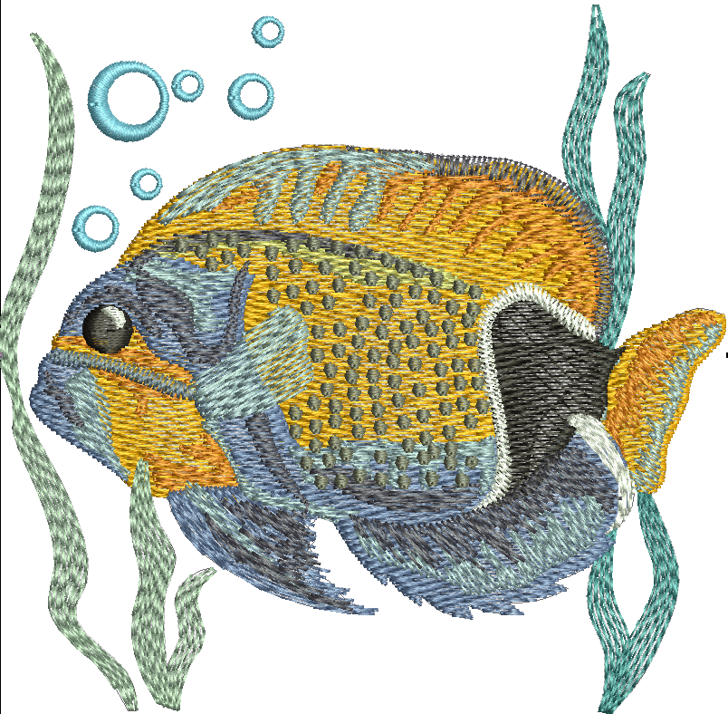Fish machine embroidery design  