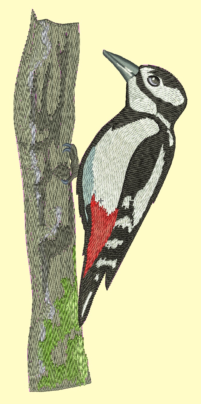Woodpecker machine embroidery design 