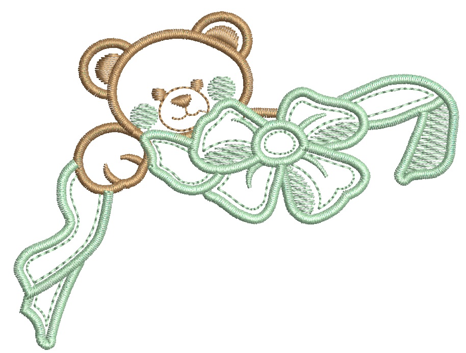 Teddy Bear Applique Machine Embroidery Design 