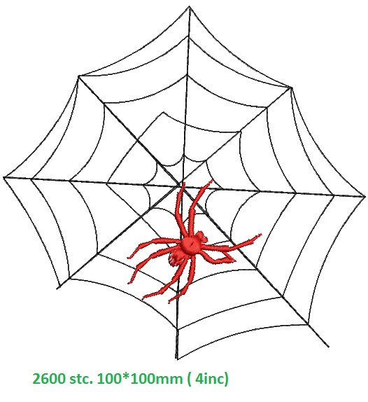 Spider on Web Machine Embroidery Design 