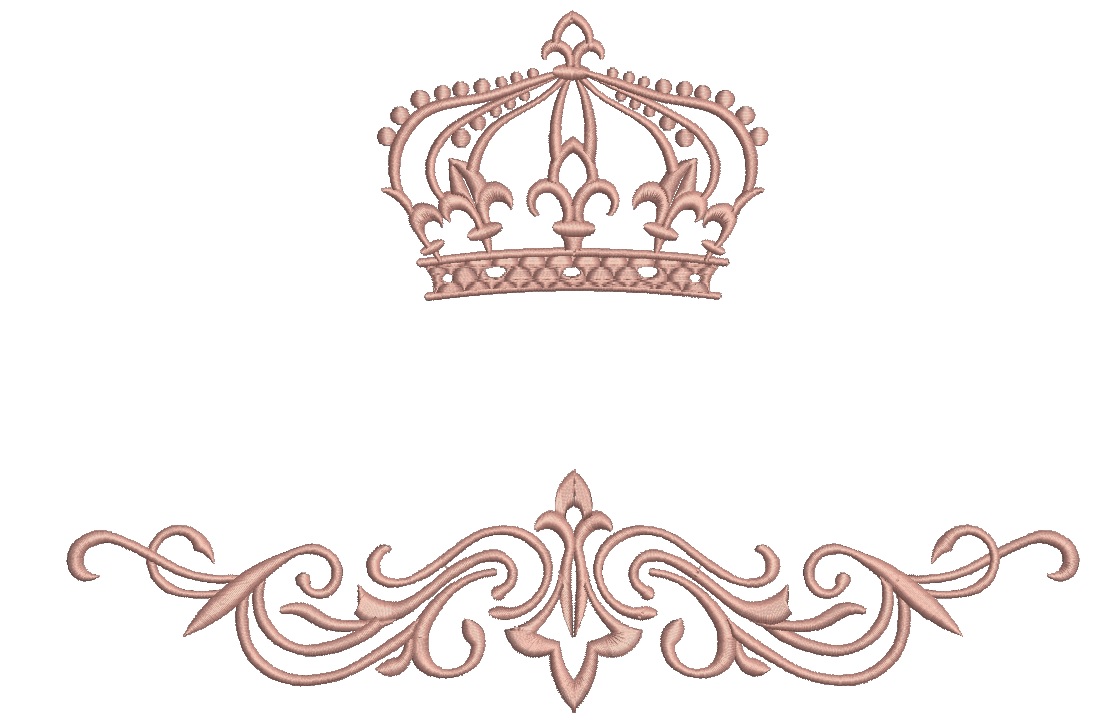 Crown and Horizontal Pattern Machine Embroidery Design 