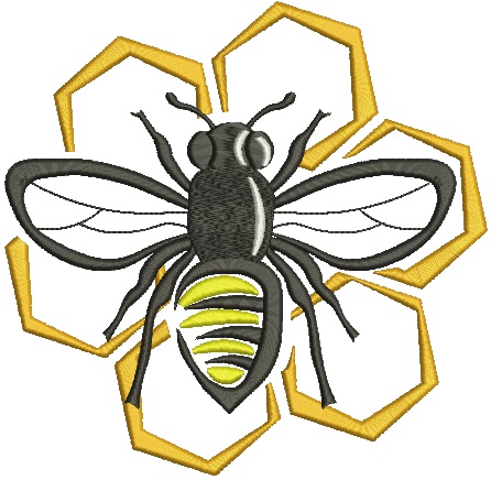 Bee and Honeycomb Machine Embroidery Design 