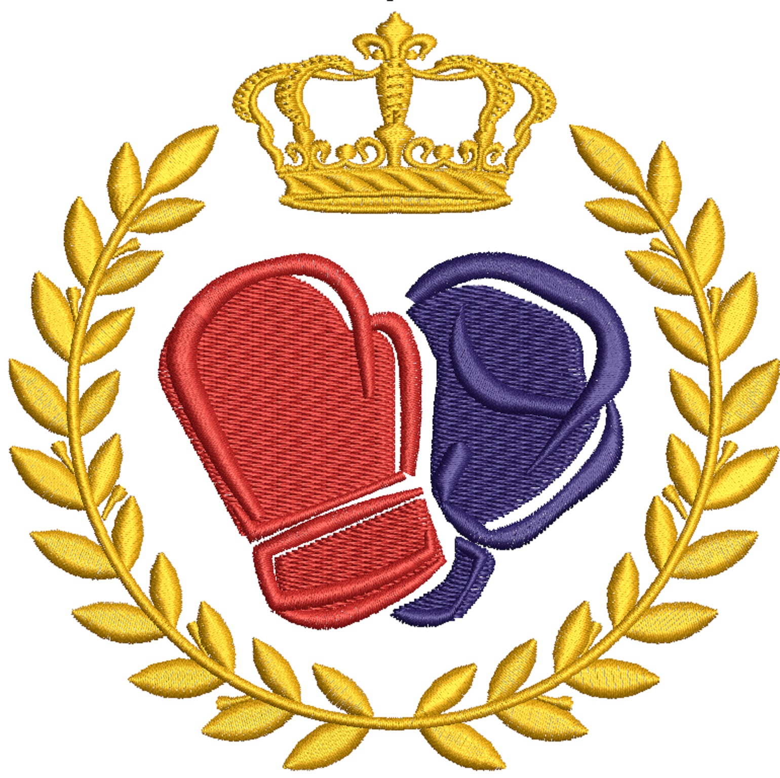 Boxing Glove Laurel Wreath Machine Embroidery Design 