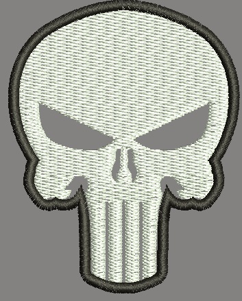 Bold Skull Back Patch Machine Embroidery Design 