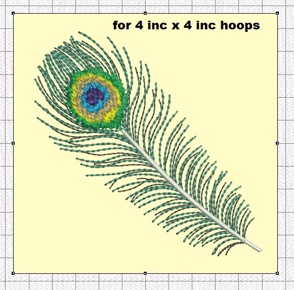 Peacock Feather Machine Embroidery Design 