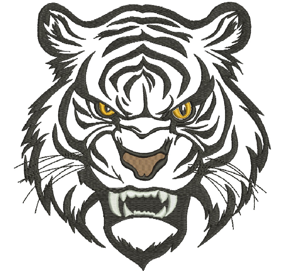 Tiger Head Machine Embroidery Design 