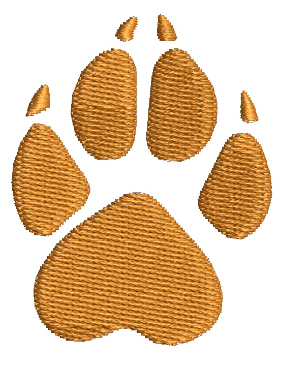Dog Paw Print Machine Embroidery Design 