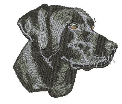 Black Dog Labrador Retriever Machine Embroidery Design 