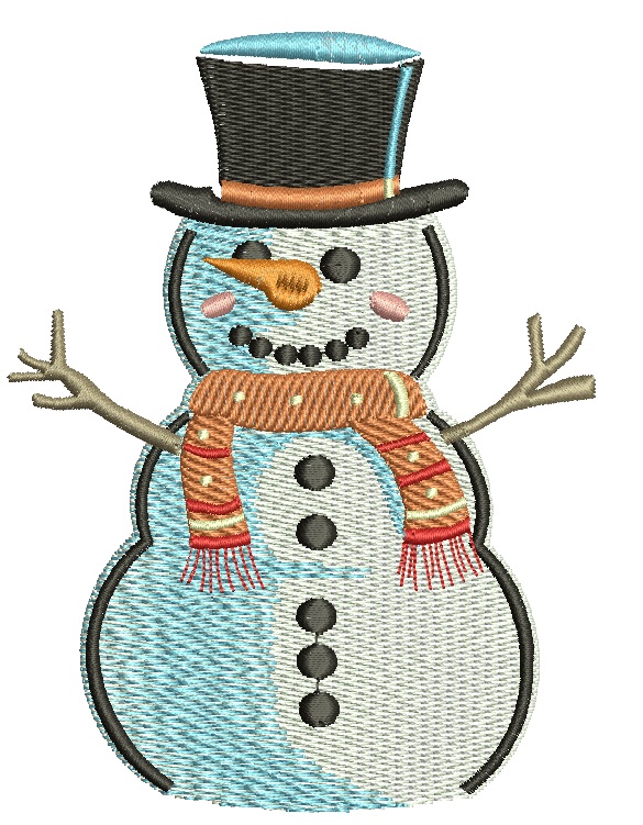 Snowman Machine Embroidery Design 