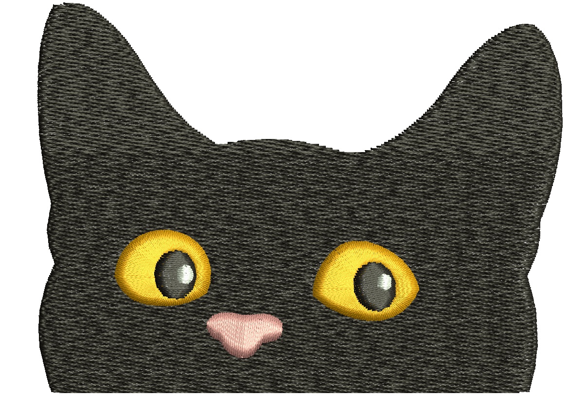 Peeking black cat for pocket machine embroidery design tested 