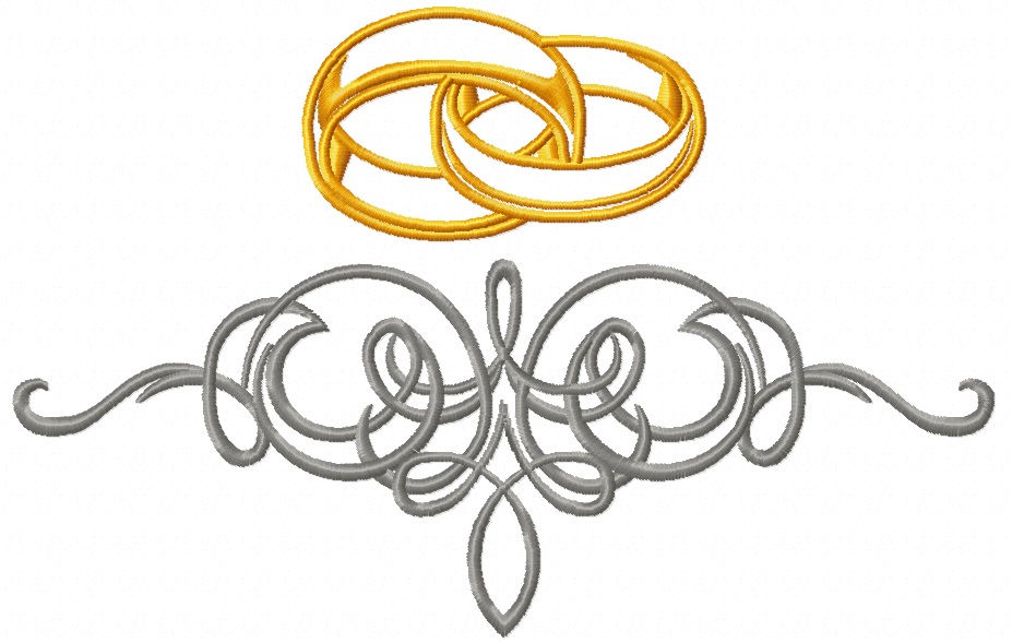 Wedding Rings and Pattern Machine Embroidery Designs 