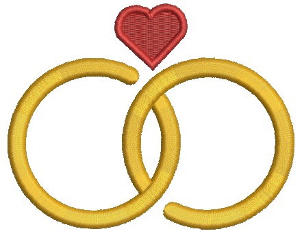 Wedding Rings Machine Embroidery Design Instant Download 