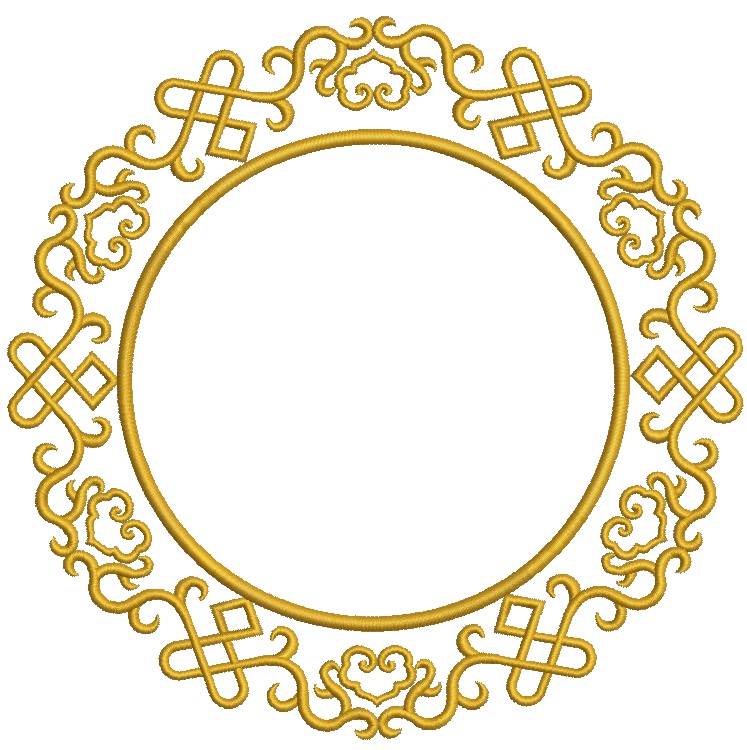 Eastern Asian Chinese Ornament Frame for Monogram Machine Embroidery Design 