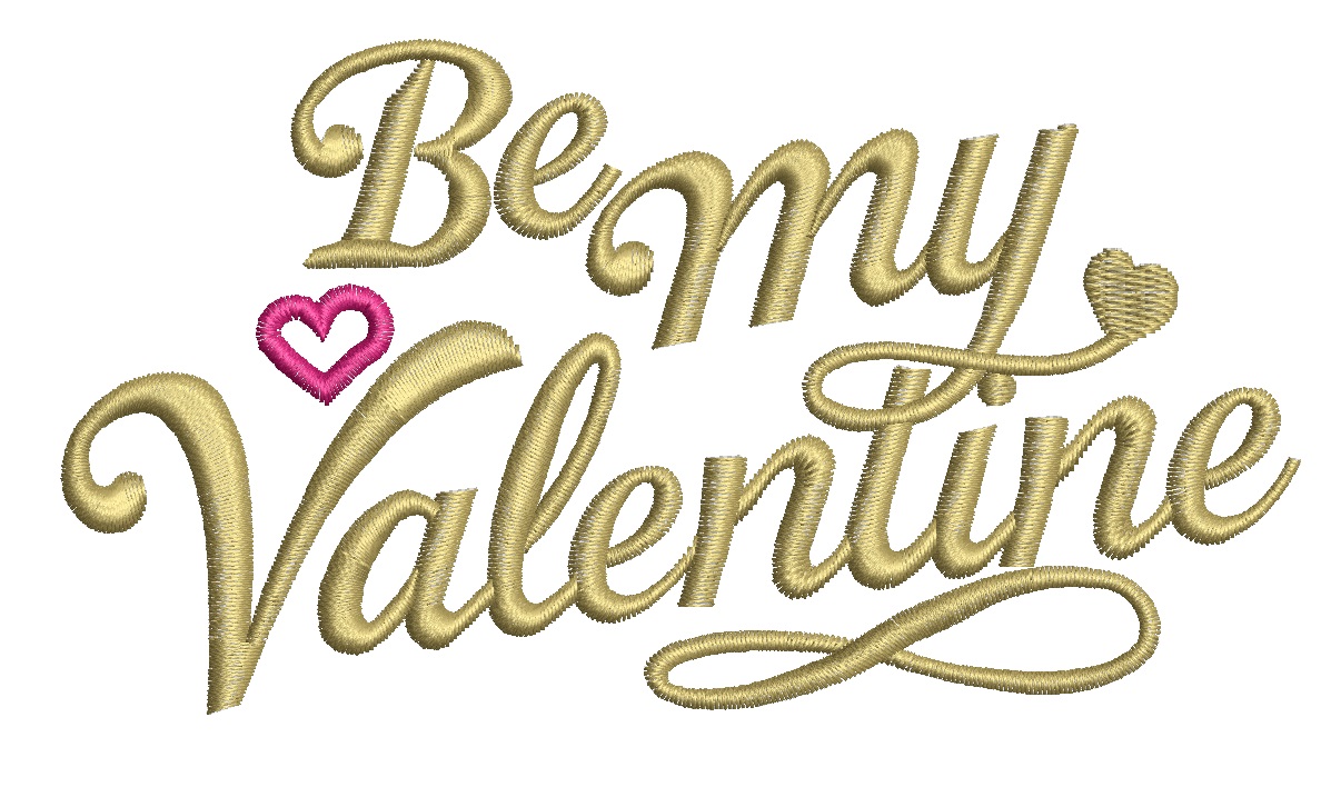 Be My Valentine with Hearts Machine Embroidery Design 