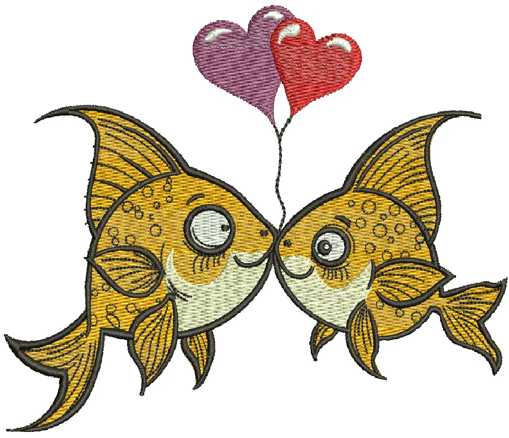A Couple of Fish Machine Embroidery Design 